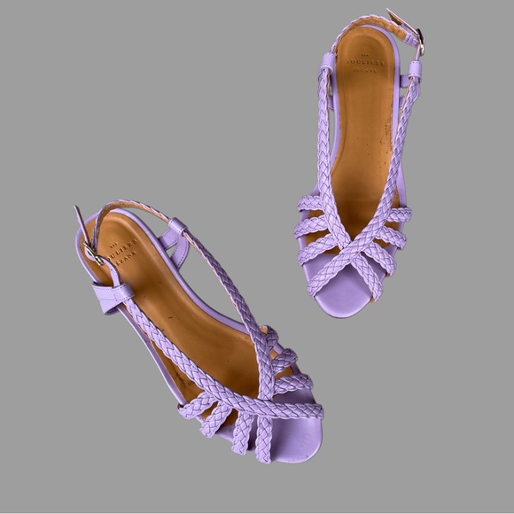 SEZANE Lilac Lavender Purple Braided Leather Open Toe Natacha Low Sandals 39 - Picture 6 of 17